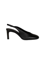 Black slingback Massimo Dutti shoe on a white background