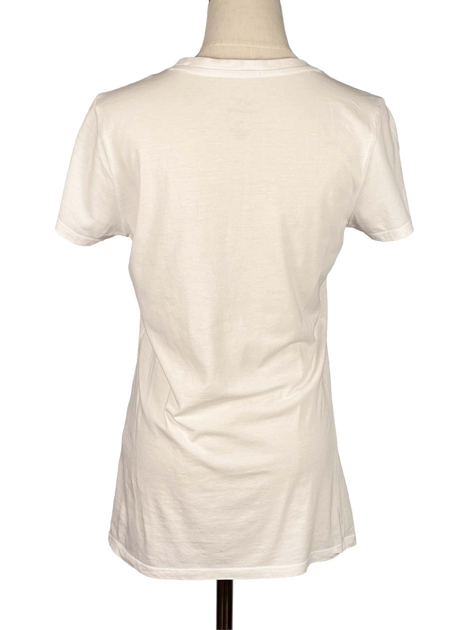 White Armani Exchange t-shirt on a mannequin against a white background
