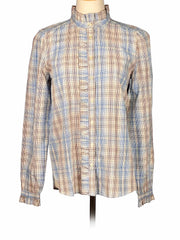 Plaid Loft shirt on a mannequin against a white background