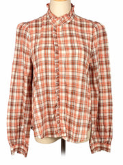 Plaid Loft shirt on a mannequin with a white background