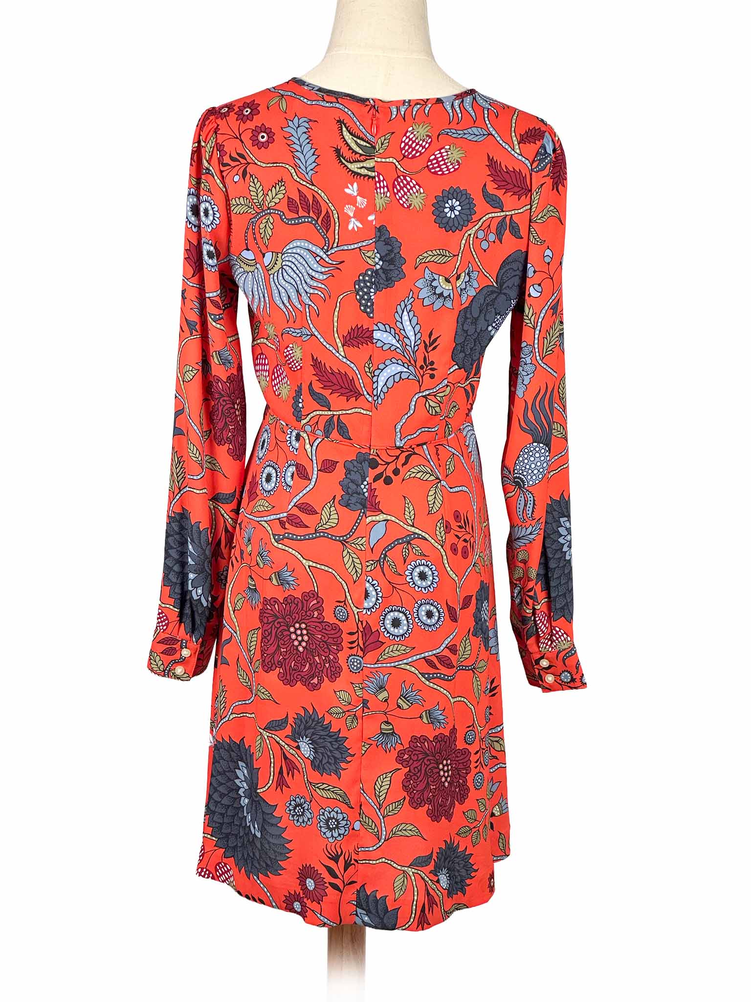 Orange Loft dress with floral pattern on a white background