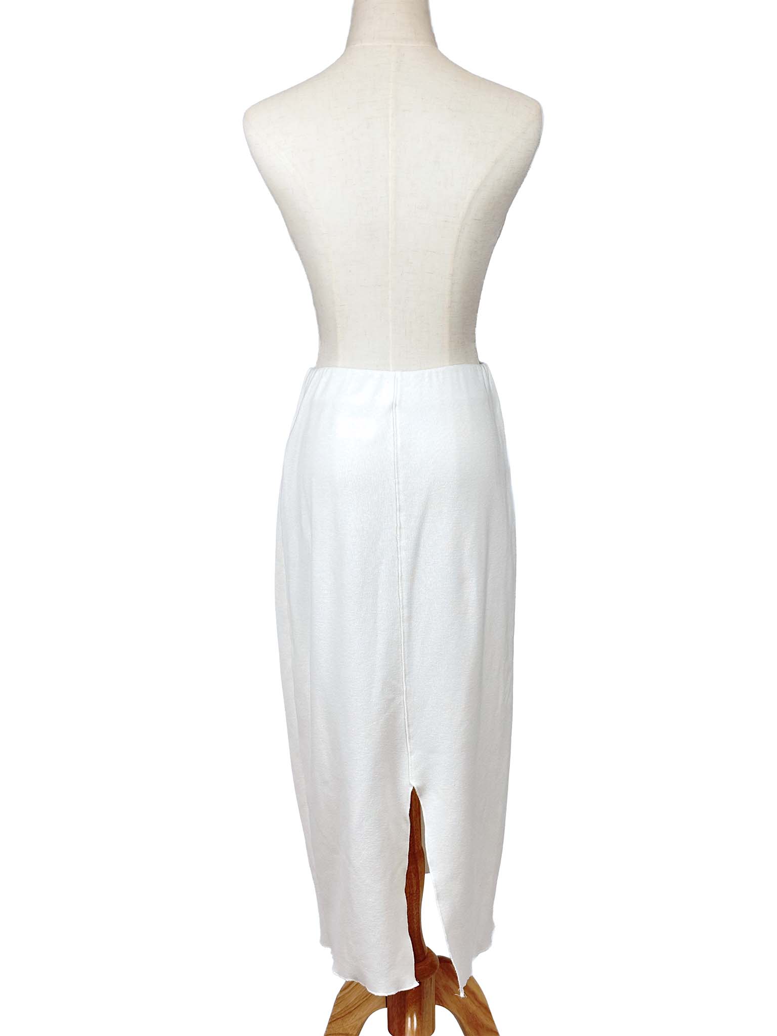 Zara white skirt on a mannequin against a white background