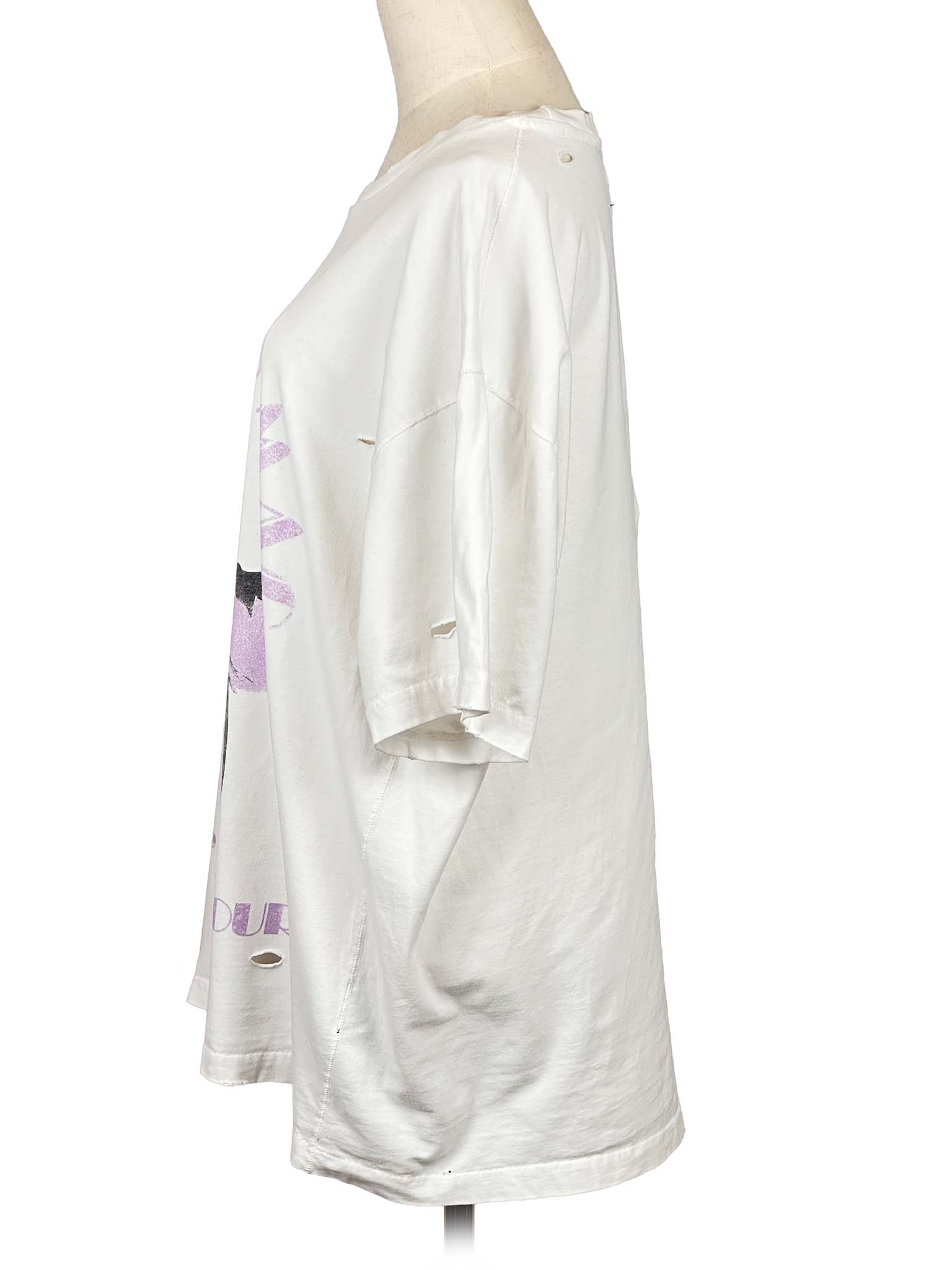 Other UK white t-shirt with graphic design on a mannequin against a white background