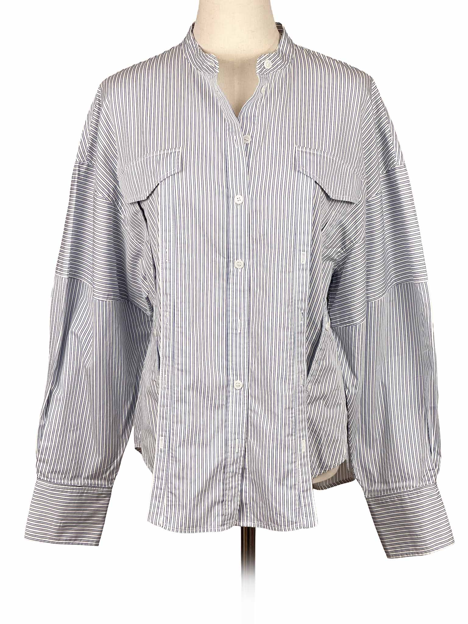 & Other Stories striped shirt on a mannequin against a white background