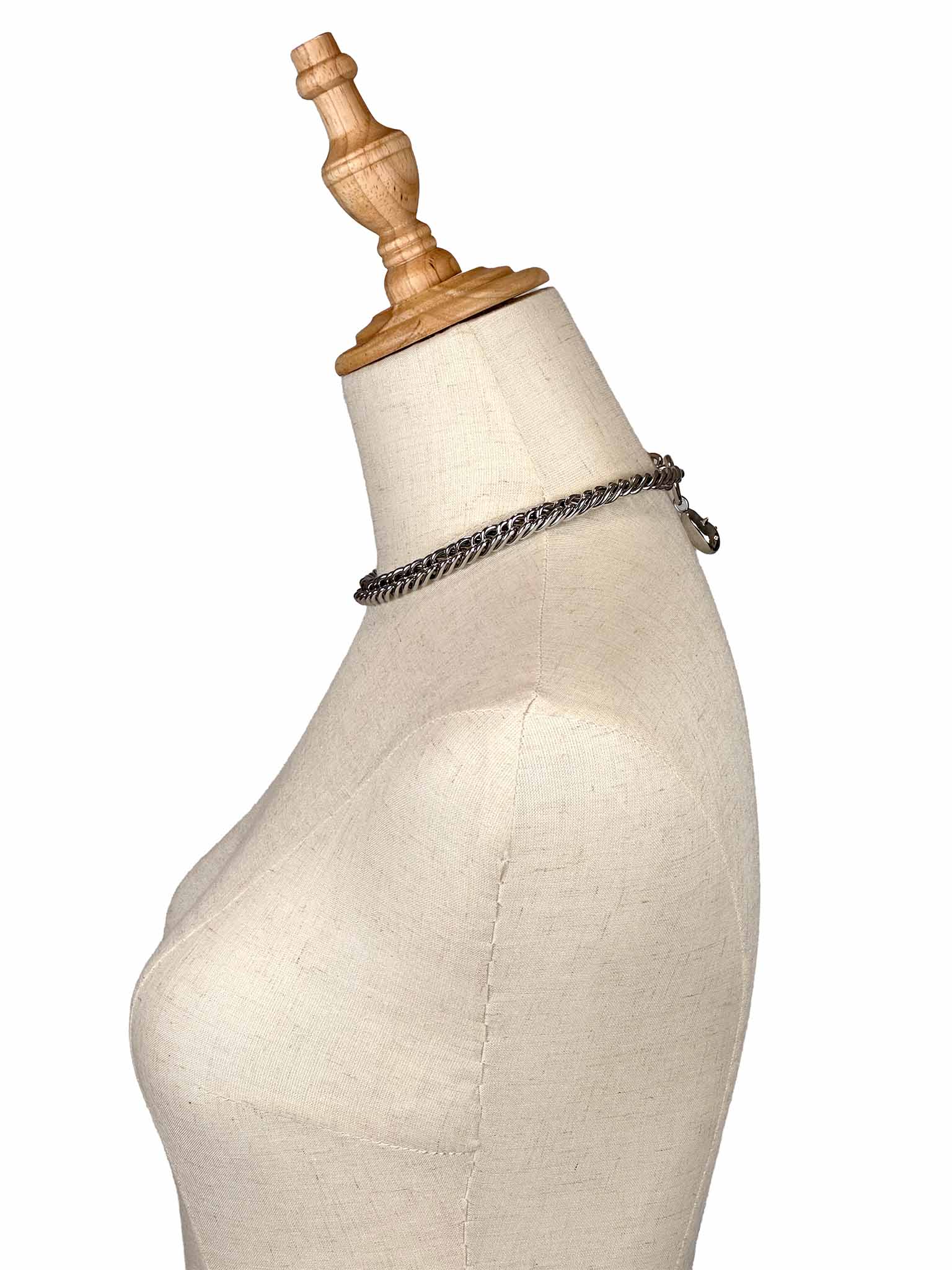 & Other Stories silver chain necklace on a mannequin bust with a white background