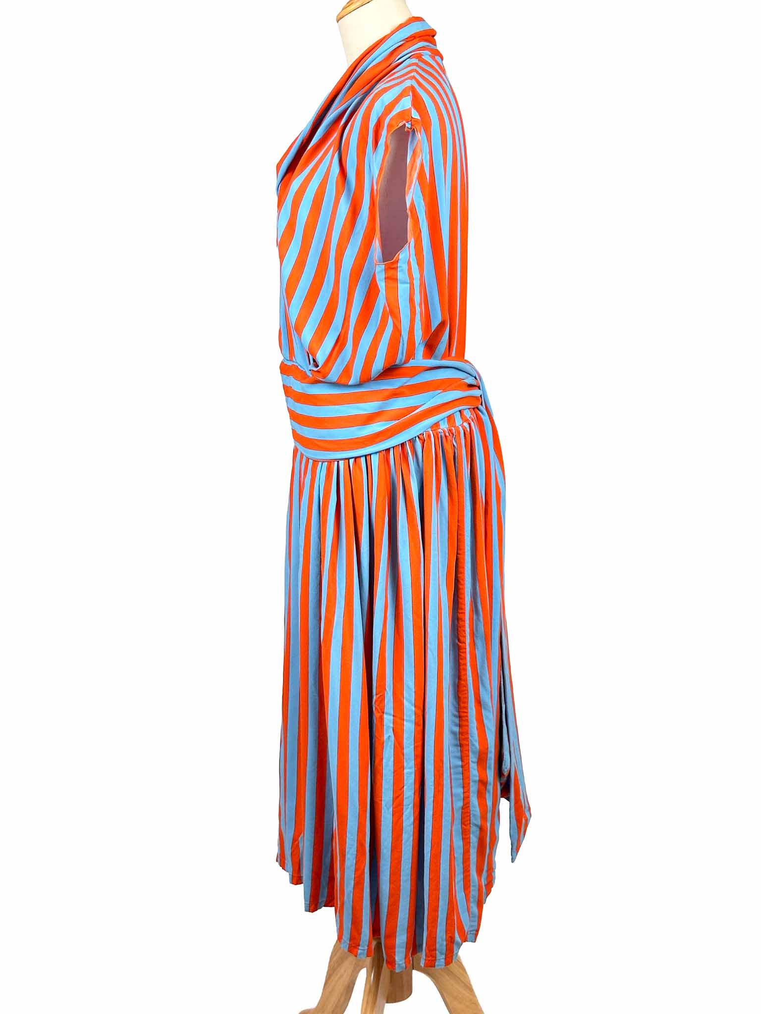 State of Georgia striped dress on a mannequin against a white background