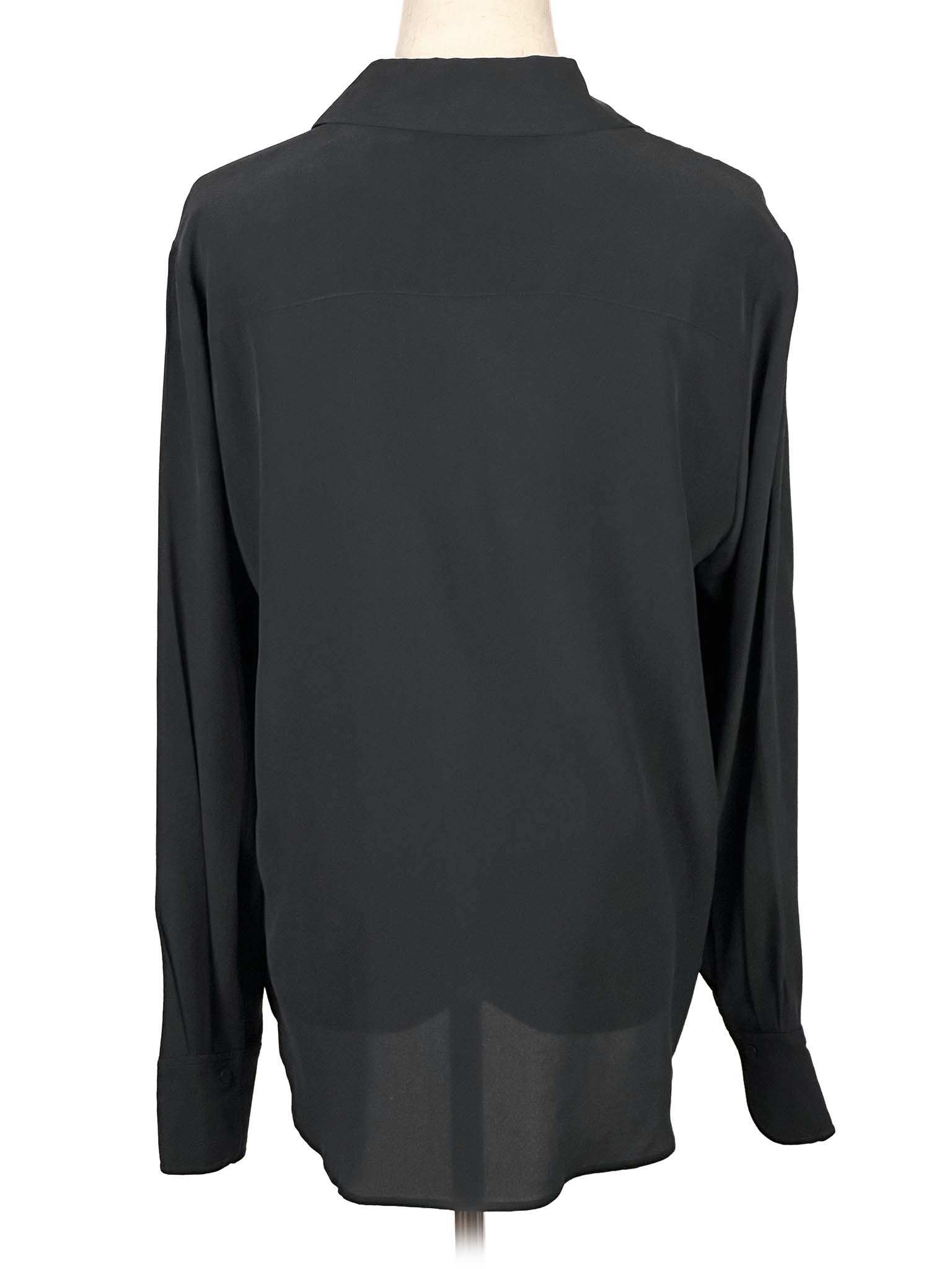 & Other Stories black shirt on a mannequin against a white background